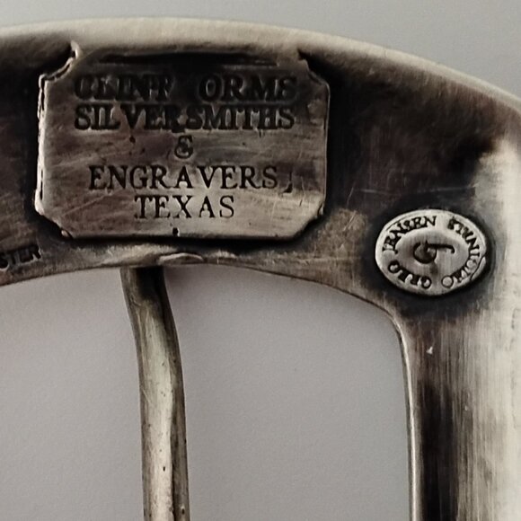 ❤️Rare GREG JENSEN CLINT ORMS STERLING BUCKLE  & LUCCHESE Teju Lizard Belt 31-35 - Picture 9 of 10